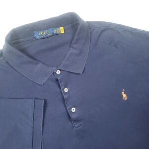 Polo Ralph Lauren Mens 4XB Polo Shirt Navy Blue Short Sleeve Cotton Pony